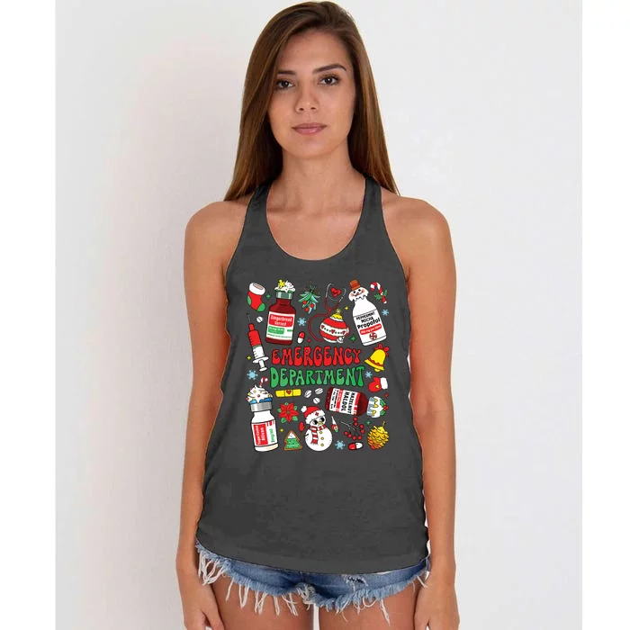 Christmas Er Nurse Emergency Department Er Ed Nurse Tech Women's Knotted Racerback Tank