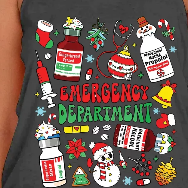 Christmas Er Nurse Emergency Department Er Ed Nurse Tech Women's Knotted Racerback Tank