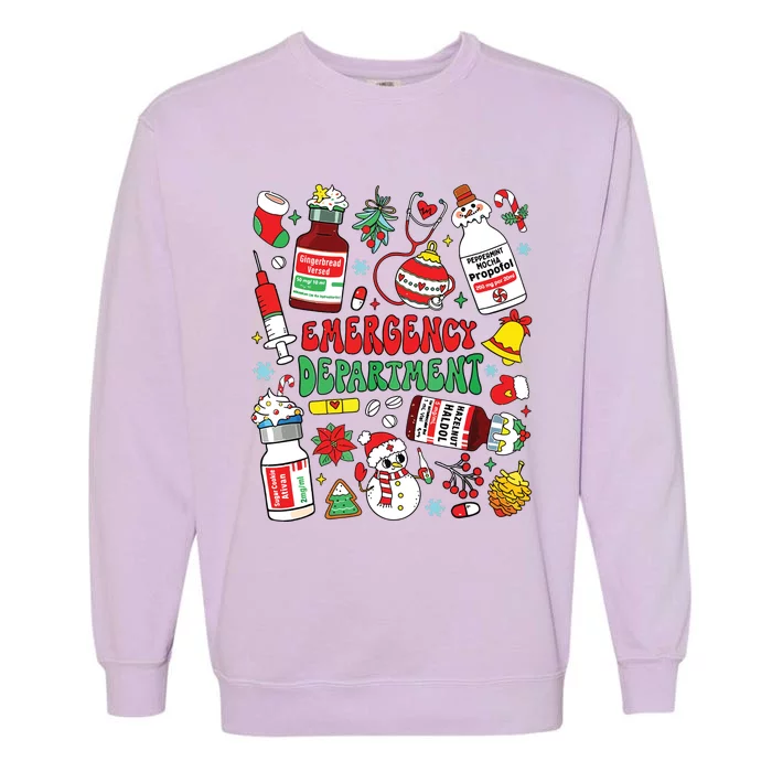 Christmas Er Nurse Emergency Department Er Ed Nurse Tech Garment-Dyed Sweatshirt