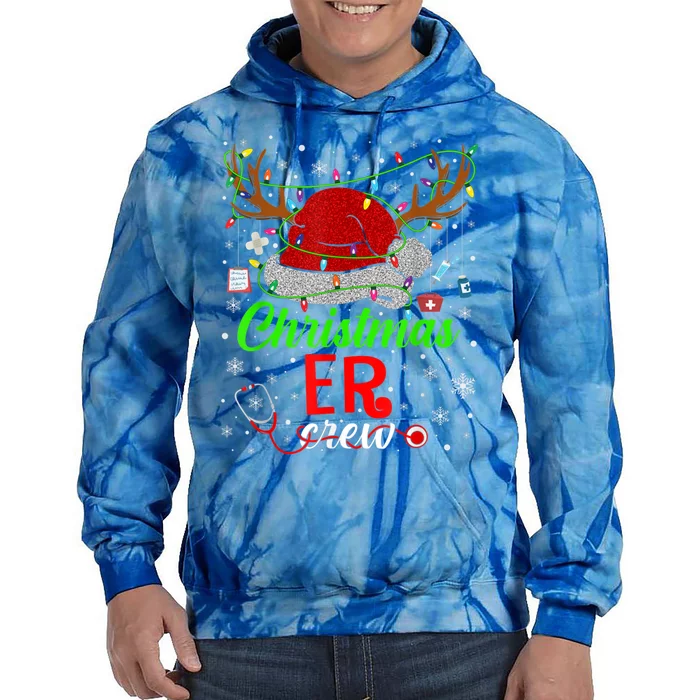 Christmas Er Nurse Crew Santa Hat Reindeer Xmas Pajama Meaningful Gift Tie Dye Hoodie