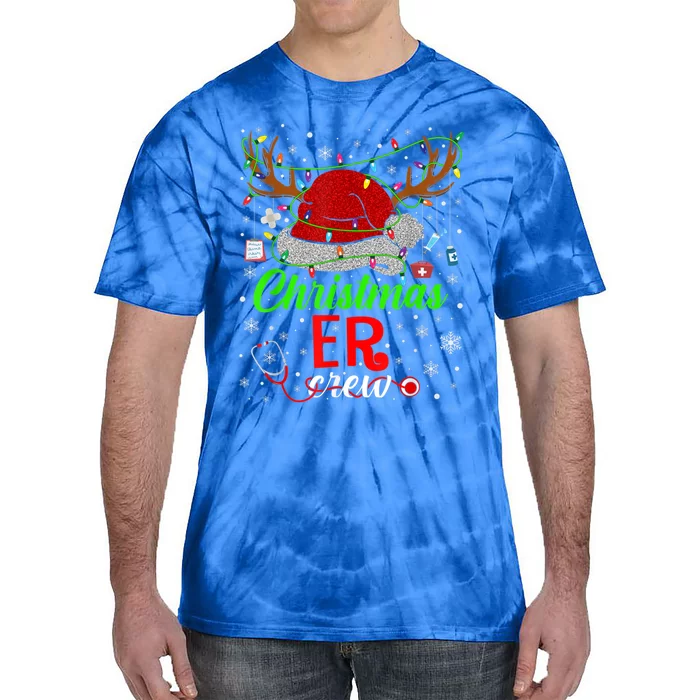 Christmas Er Nurse Crew Santa Hat Reindeer Xmas Pajama Meaningful Gift Tie-Dye T-Shirt