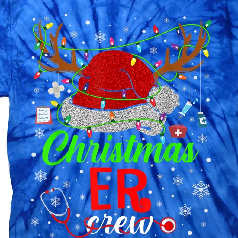 Christmas Er Nurse Crew Santa Hat Reindeer Xmas Pajama Meaningful Gift Tie-Dye T-Shirt