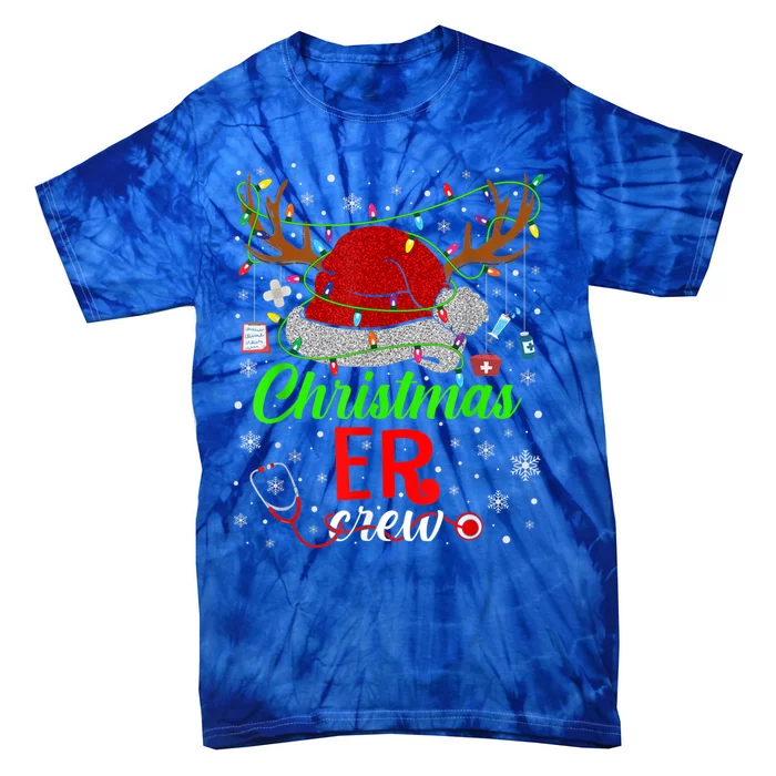 Christmas Er Nurse Crew Santa Hat Reindeer Xmas Pajama Meaningful Gift Tie-Dye T-Shirt