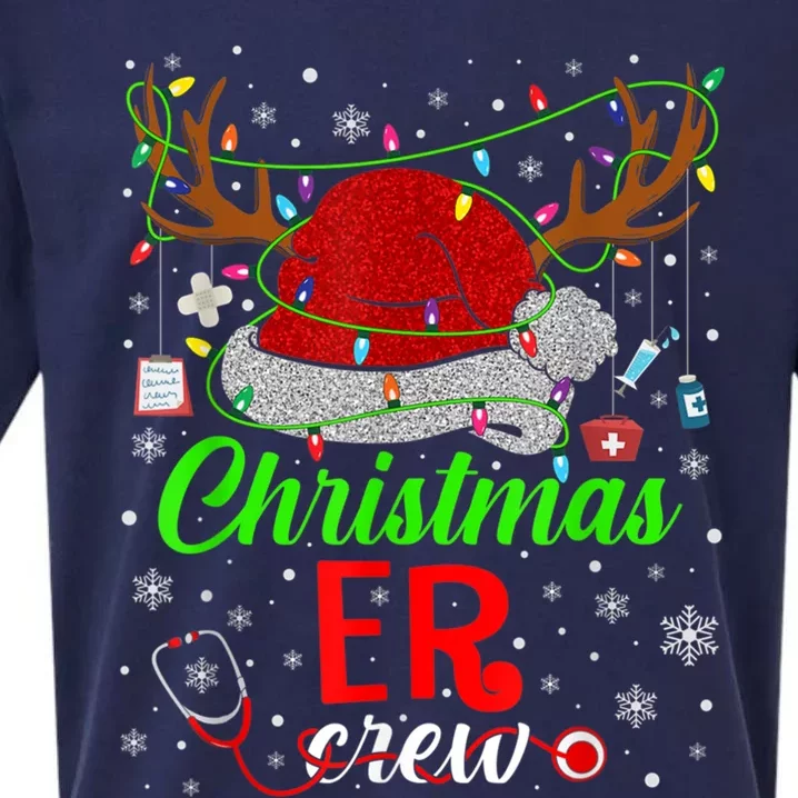 Christmas Er Nurse Crew Santa Hat Reindeer Xmas Pajama Meaningful Gift Sueded Cloud Jersey T-Shirt