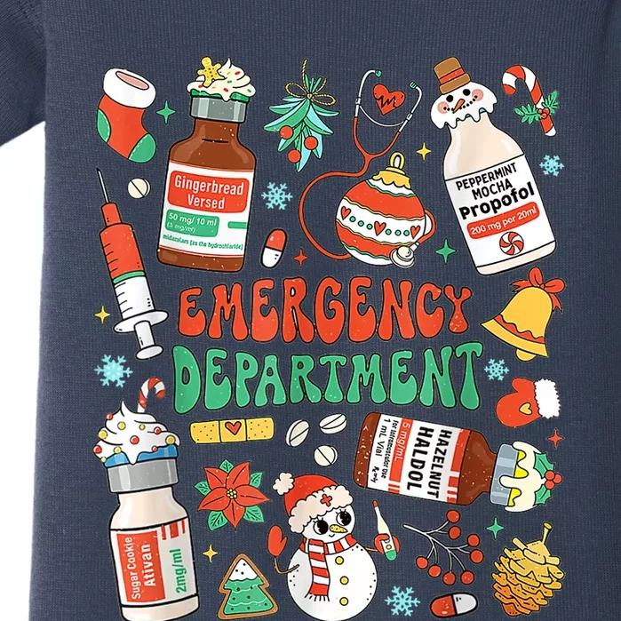 Christmas Er Nurse Emergency Department Er Ed Nurse Tech Baby Bodysuit