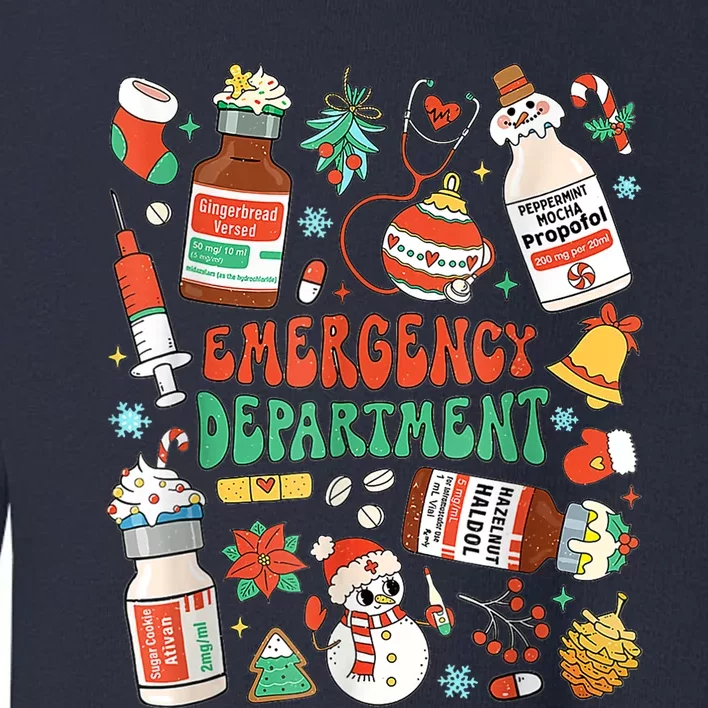 Christmas Er Nurse Emergency Department Er Ed Nurse Tech Toddler Sweatshirt