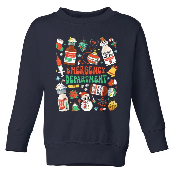 Christmas Er Nurse Emergency Department Er Ed Nurse Tech Toddler Sweatshirt