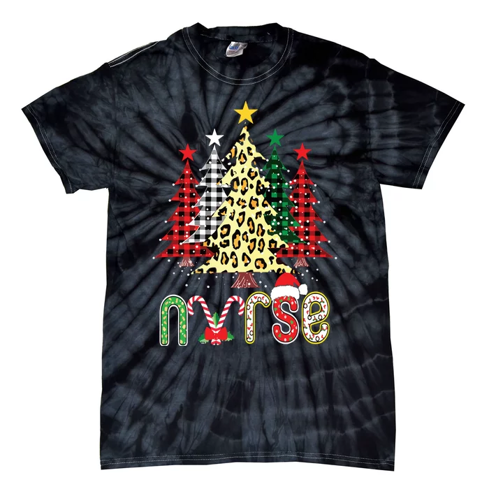 Christmas ER Nursing Xmas Tree Emergency Nurse Tie-Dye T-Shirt