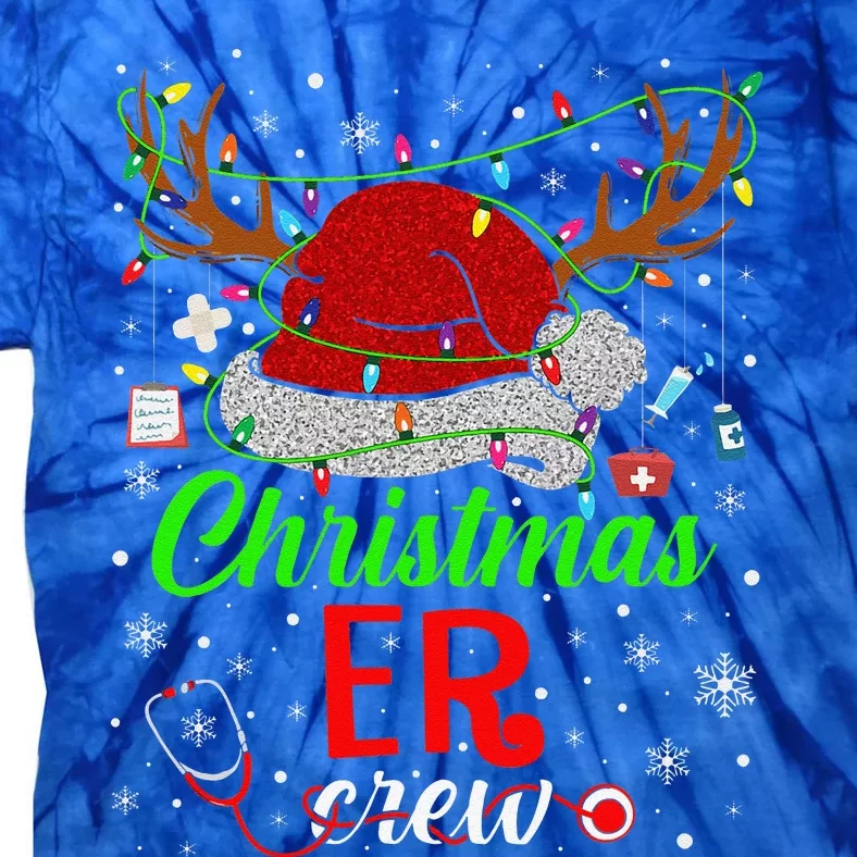 Christmas ER Nurse Crew Santa Nurse Life Funny Xmas Pajama Tie-Dye T-Shirt