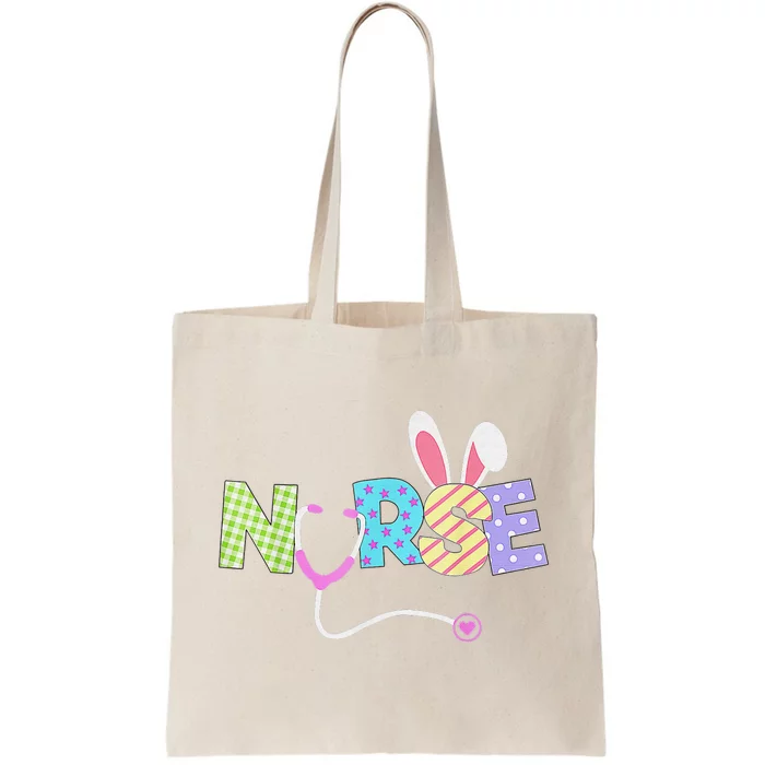 Cute Easter Nurse Bunny Ears Happy Easter Eggs Tote Bag