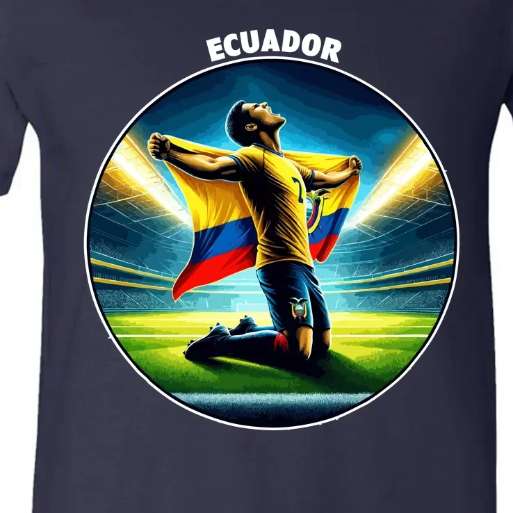 Cool Ecuador National Country Soccer Player V-Neck T-Shirt