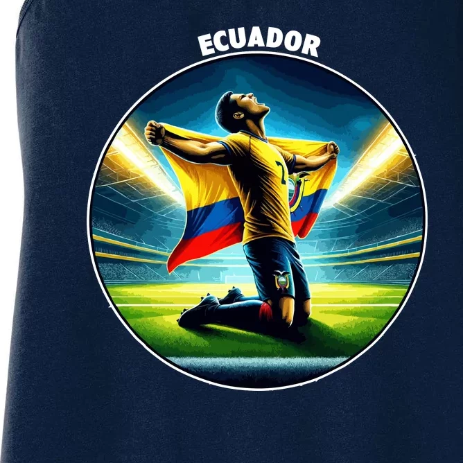 Cool Ecuador National Country Soccer Player Women's Racerback Tank