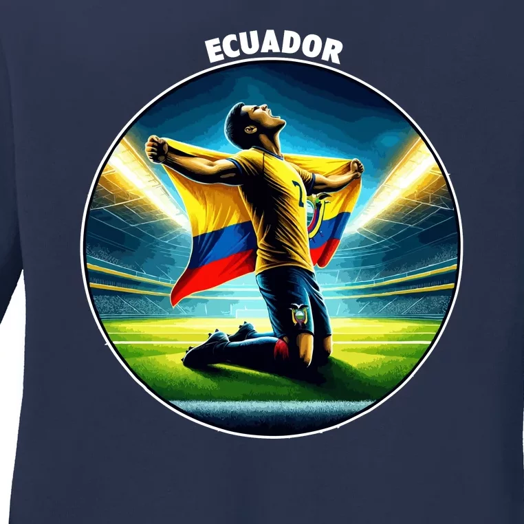 Cool Ecuador National Country Soccer Player Ladies Long Sleeve Shirt