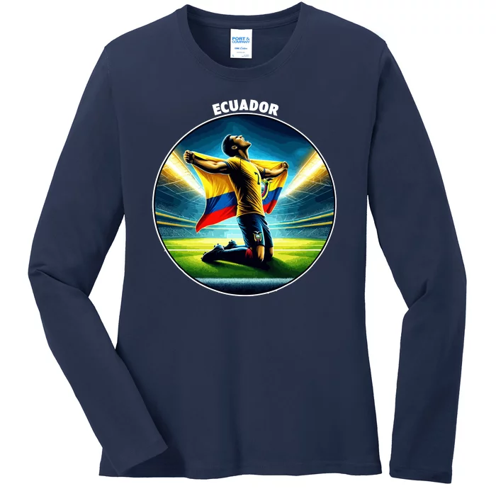 Cool Ecuador National Country Soccer Player Ladies Long Sleeve Shirt