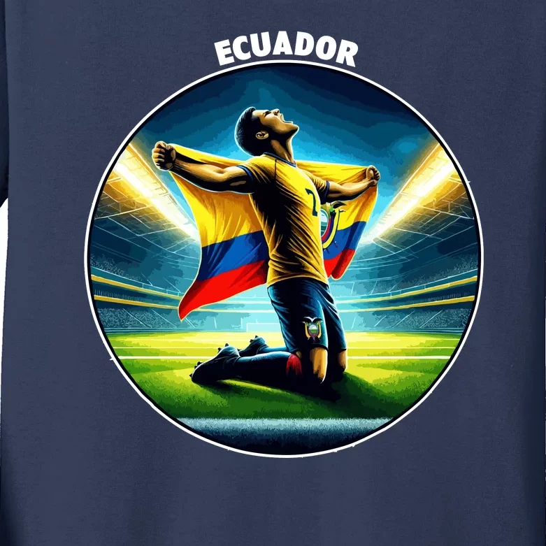 Cool Ecuador National Country Soccer Player Kids Long Sleeve Shirt