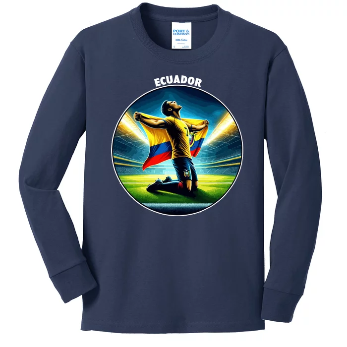 Cool Ecuador National Country Soccer Player Kids Long Sleeve Shirt