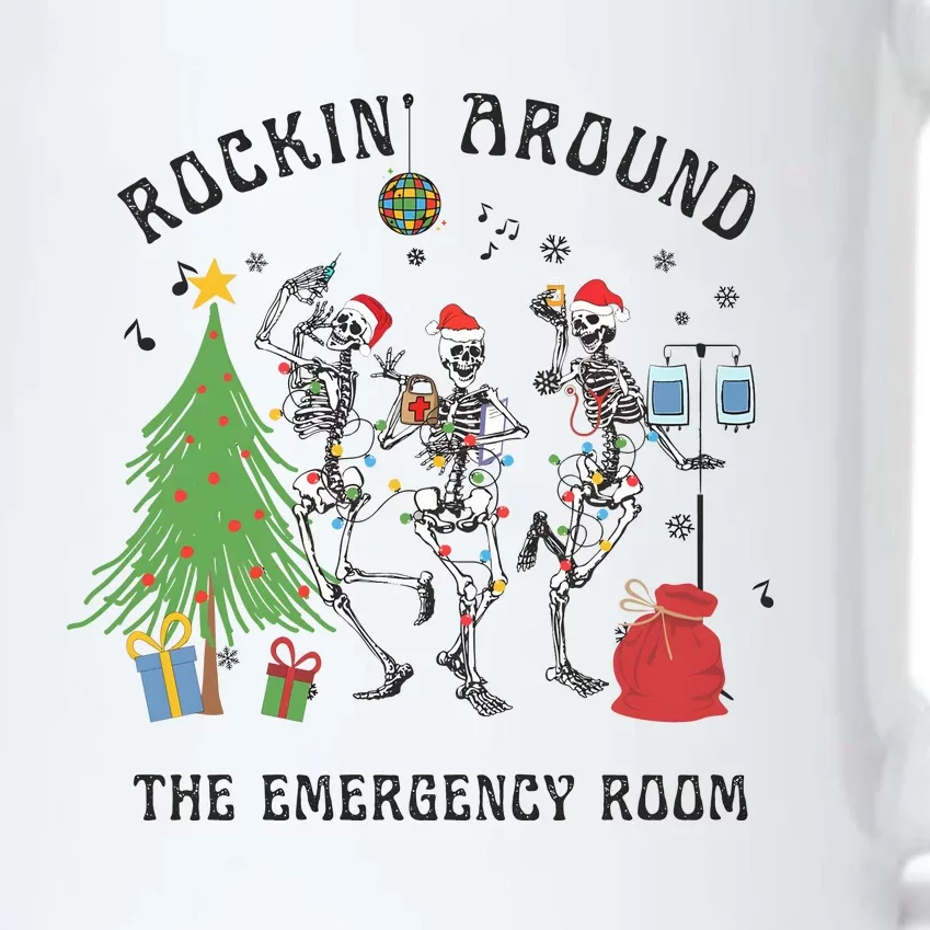 Christmas Er Nurse Emergency Department Holiday Dancing Skeleton Black Color Changing Mug