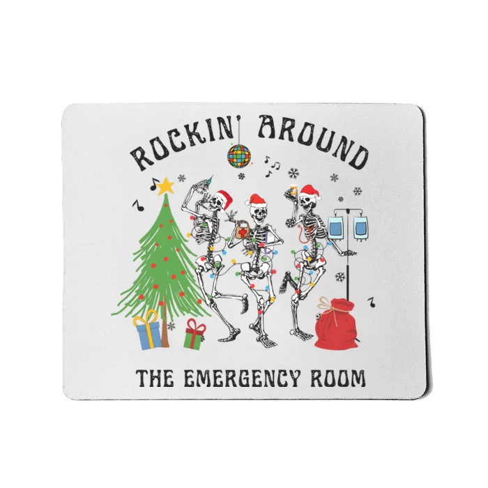 Christmas Er Nurse Emergency Department Holiday Dancing Skeleton Mousepad