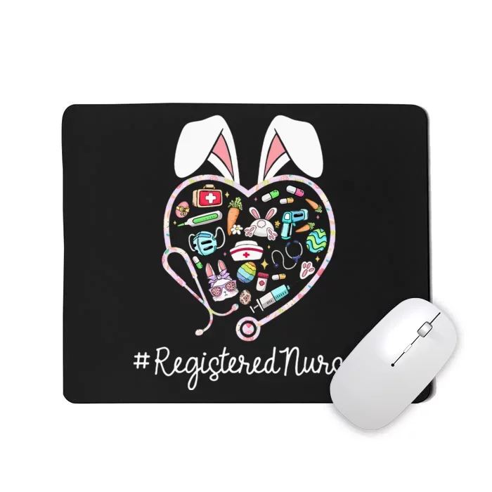 Cute Easter Nurse Bunny Ears Happy Easter Eggs Mousepad