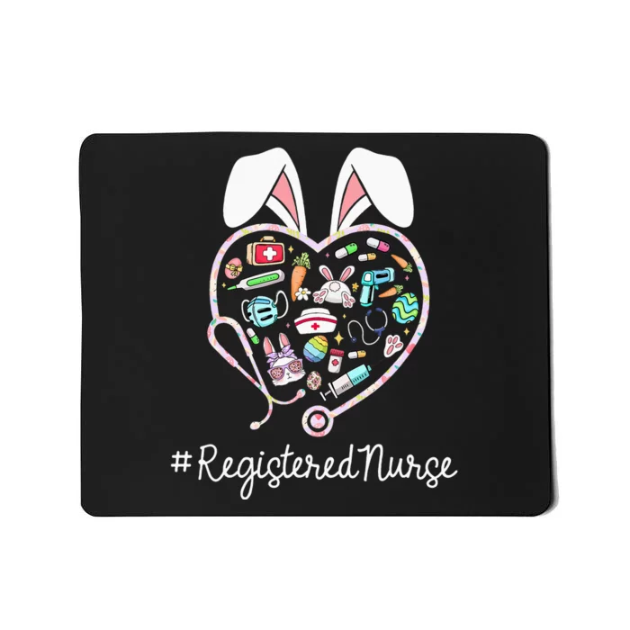 Cute Easter Nurse Bunny Ears Happy Easter Eggs Mousepad