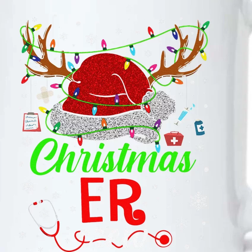 Christmas ER Nurse Crew Santa Nurse Life Funny Xmas Pajama Black Color Changing Mug