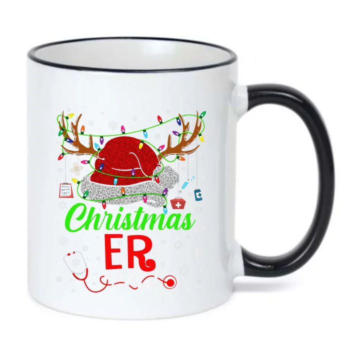 Christmas ER Nurse Crew Santa Nurse Life Funny Xmas Pajama Black Color Changing Mug