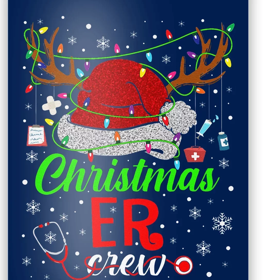 Christmas ER Nurse Crew Santa Nurse Life Funny Xmas Pajama Poster