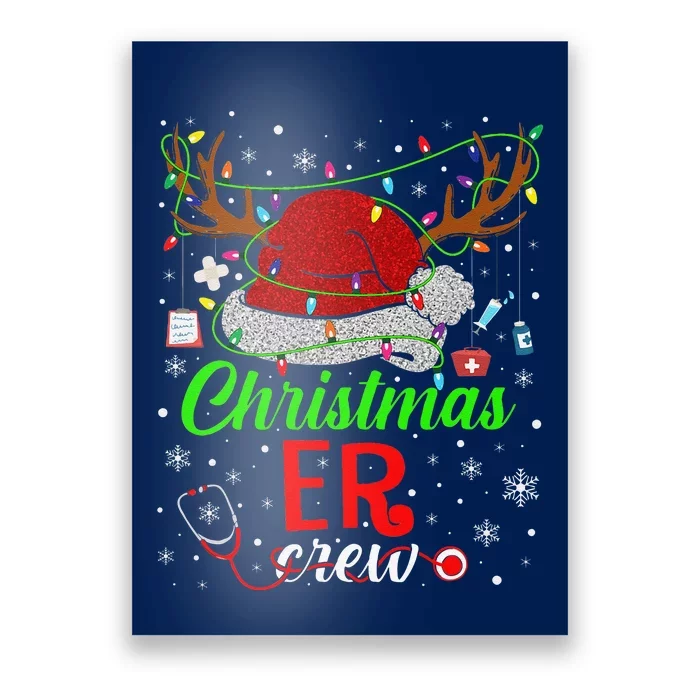 Christmas ER Nurse Crew Santa Nurse Life Funny Xmas Pajama Poster