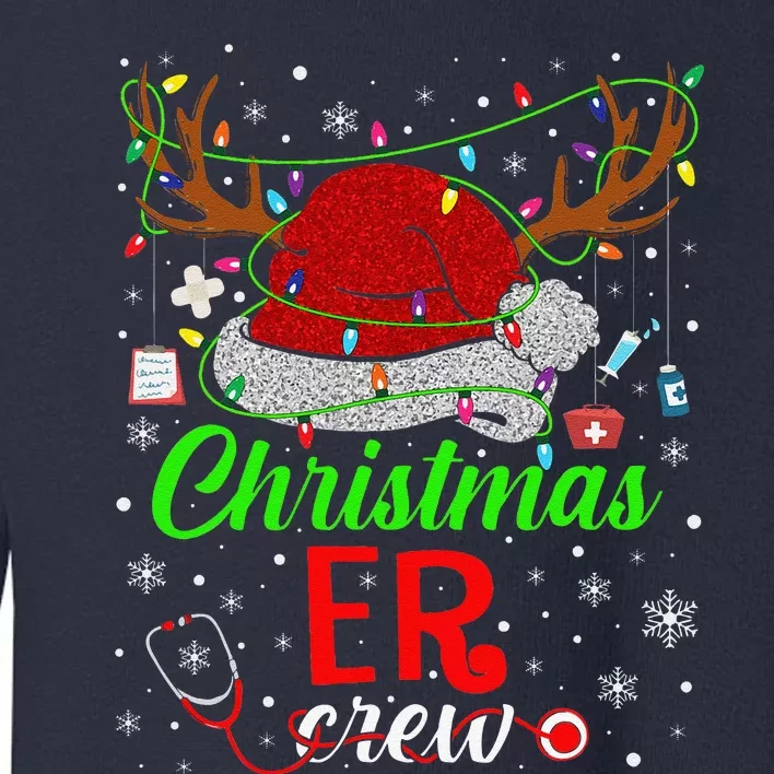 Christmas ER Nurse Crew Santa Nurse Life Funny Xmas Pajama Toddler Sweatshirt