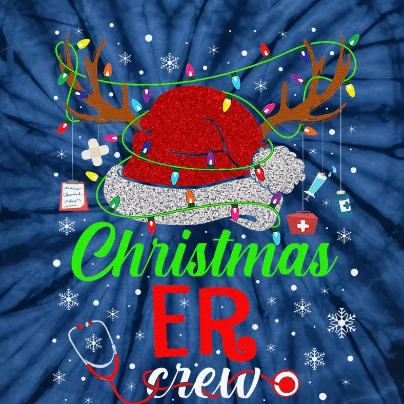 Christmas ER Nurse Crew Santa Nurse Life Funny Xmas Pajama Tie-Dye T-Shirt