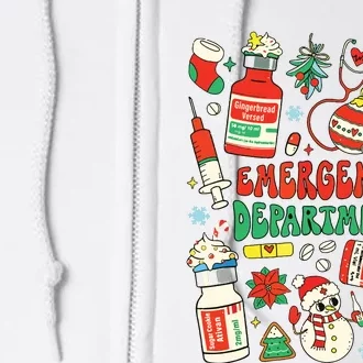 Christmas Er Nurse Emergency Department Er Ed Nurse Tech Full Zip Hoodie