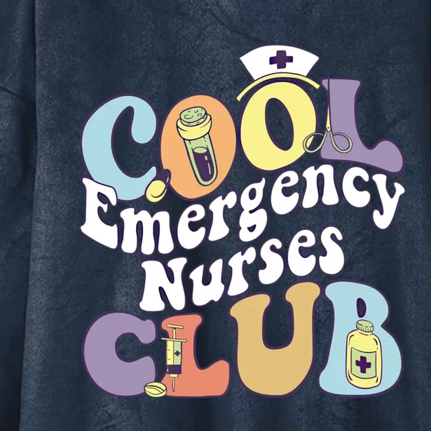 Cool Emergency Nurses Club Registered Er Nurse Squad Groovy Gift Hooded Wearable Blanket