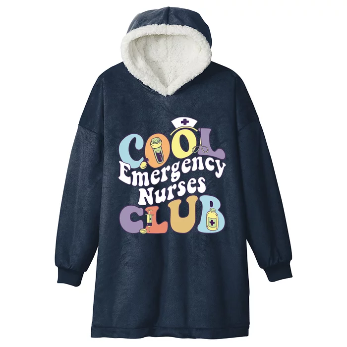 Cool Emergency Nurses Club Registered Er Nurse Squad Groovy Gift Hooded Wearable Blanket