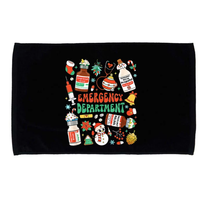 Christmas ER Nurse Emergency Department ER Ed Nurse Tech Microfiber Hand Towel