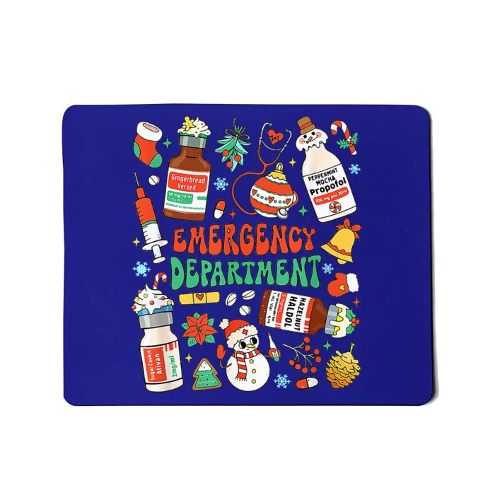 Christmas ER Nurse Emergency Department ER Ed Nurse Tech Mousepad