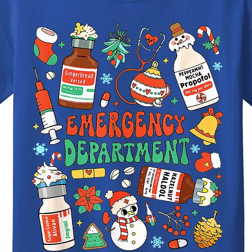 Christmas ER Nurse Emergency Department ER Ed Nurse Tech Kids T-Shirt