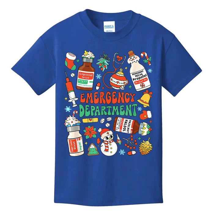 Christmas ER Nurse Emergency Department ER Ed Nurse Tech Kids T-Shirt