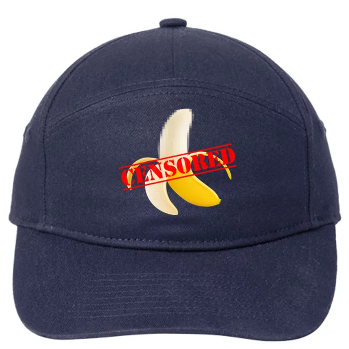 Censored Naked Banana 7-Panel Snapback Hat