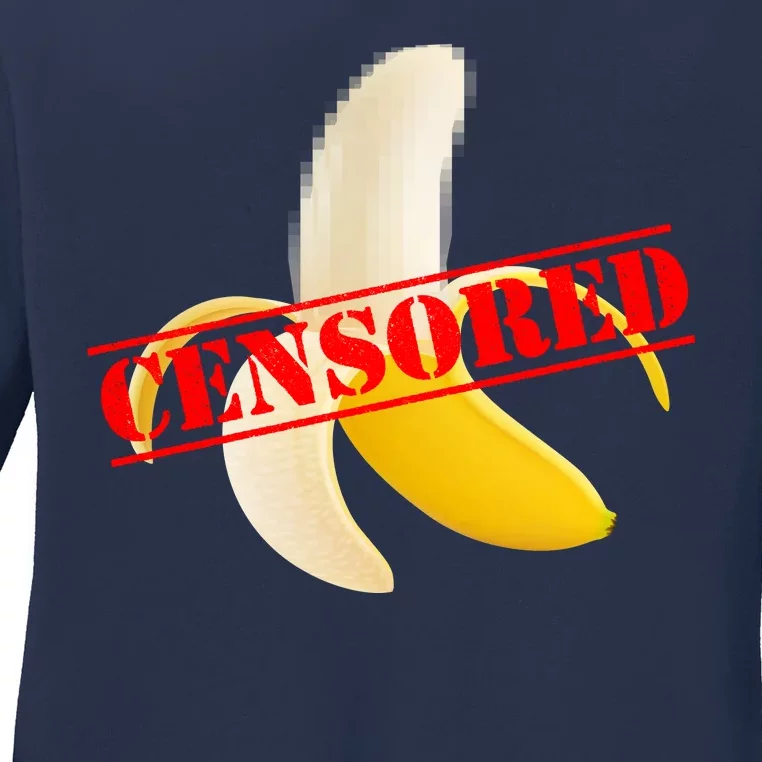 Censored Naked Banana Ladies Long Sleeve Shirt