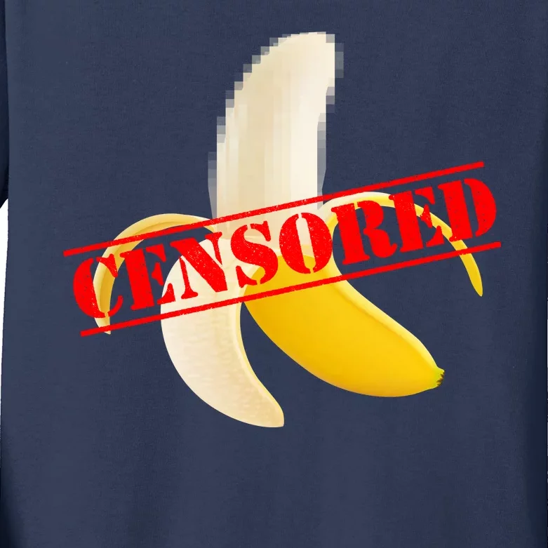 Censored Naked Banana Kids Long Sleeve Shirt