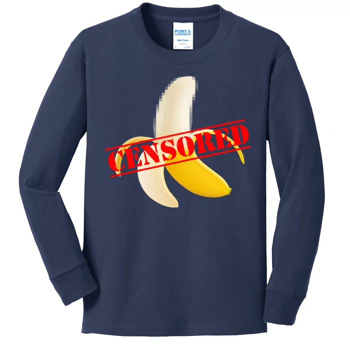 Censored Naked Banana Kids Long Sleeve Shirt