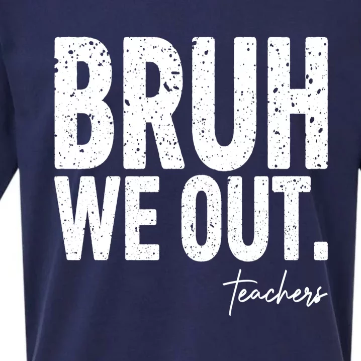 Cute End Of School Year Teacher Summer Bruh We Out Teachers Sueded Cloud Jersey T-Shirt