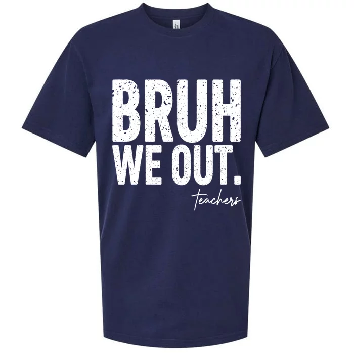 Cute End Of School Year Teacher Summer Bruh We Out Teachers Sueded Cloud Jersey T-Shirt