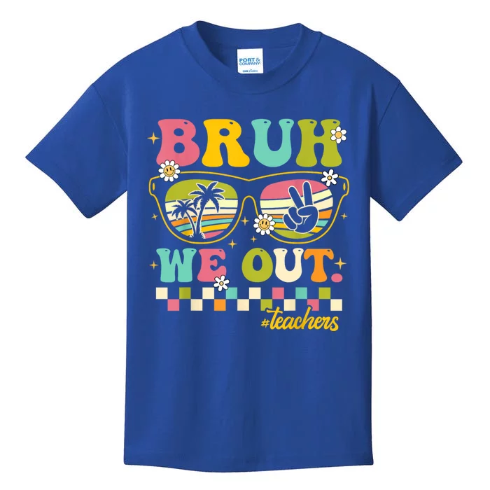 Cute End Of School Year Teacher Summer Bruh We Out Teachers Kids T-Shirt