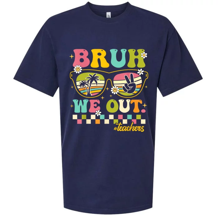 Cute End Of School Year Teacher Summer Bruh We Out Teachers Sueded Cloud Jersey T-Shirt