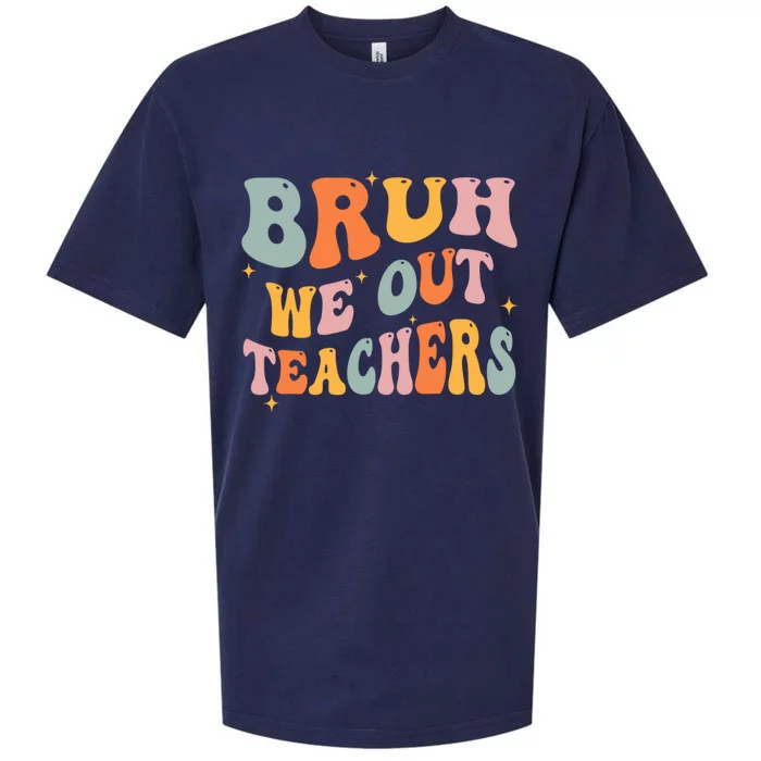 Cute End Of School Year Teacher Summer Bruh We Out Teachers Sueded Cloud Jersey T-Shirt