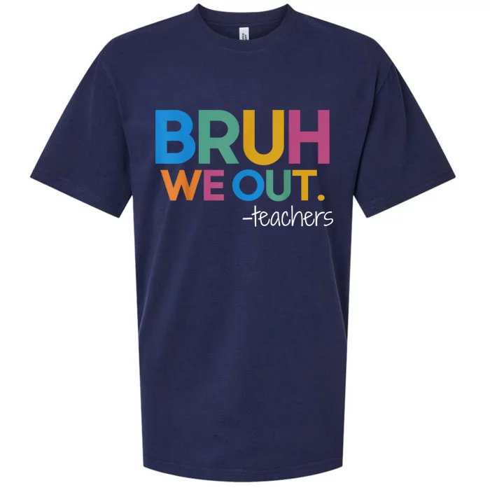 Cute End Of School Year Teacher Summer Bruh We Out Teachers Sueded Cloud Jersey T-Shirt