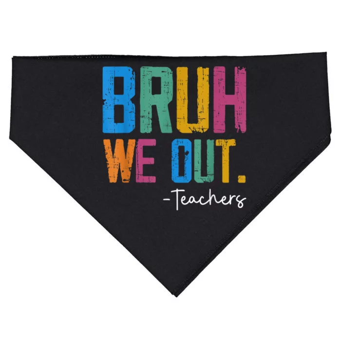 Cute End Of School Year Teacher Summer Bruh We Out Teachers USA-Made Doggie Bandana