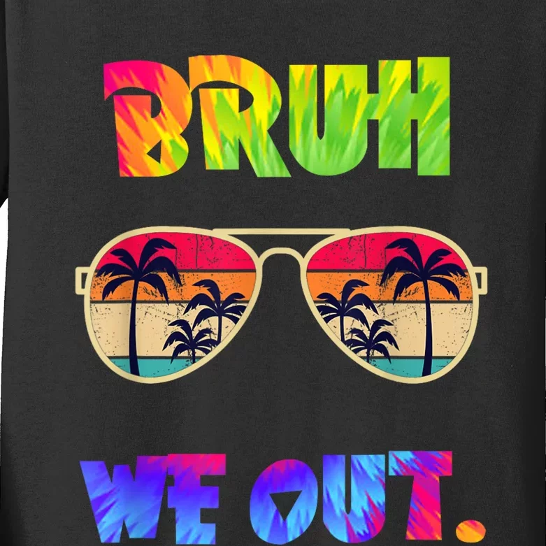 Cute End Of School Year Teacher Summer Bruh We Out Teachers Kids Long Sleeve Shirt