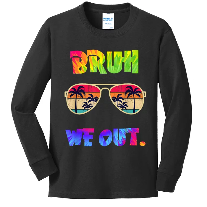 Cute End Of School Year Teacher Summer Bruh We Out Teachers Kids Long Sleeve Shirt